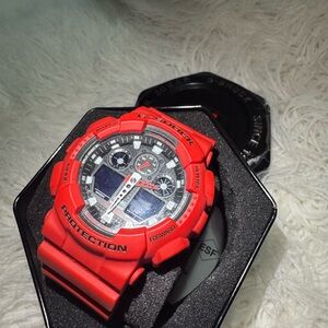 Casio G-Shock 5081 Red GA-100B Digital and Analog Watch